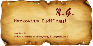 Markovits Gyöngyi névjegykártya