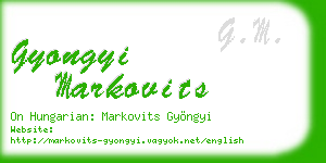 gyongyi markovits business card
